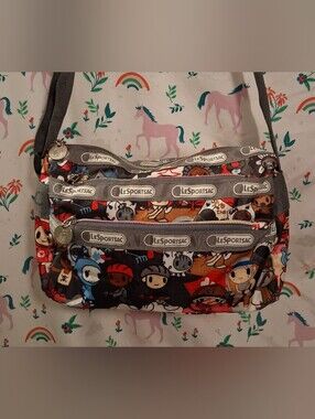 EUC RARE Vintage Y2K LeSportSac × Tokidoki Eco Mondo Anime Nylon Purse Bag